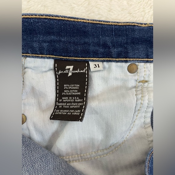 7 For All Mankind Roxanne Jeans Size 31 Blue Medium Wash Denim - Picture 2 of 9